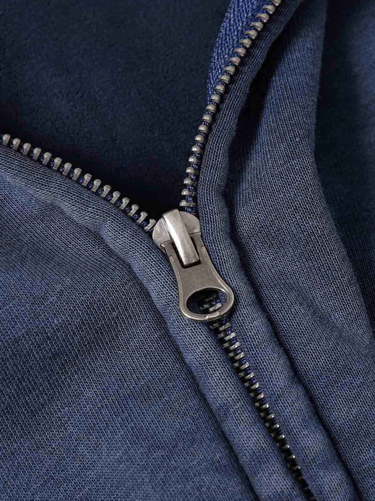 Wasteland Style Washed Zipper Up Sweatshirt