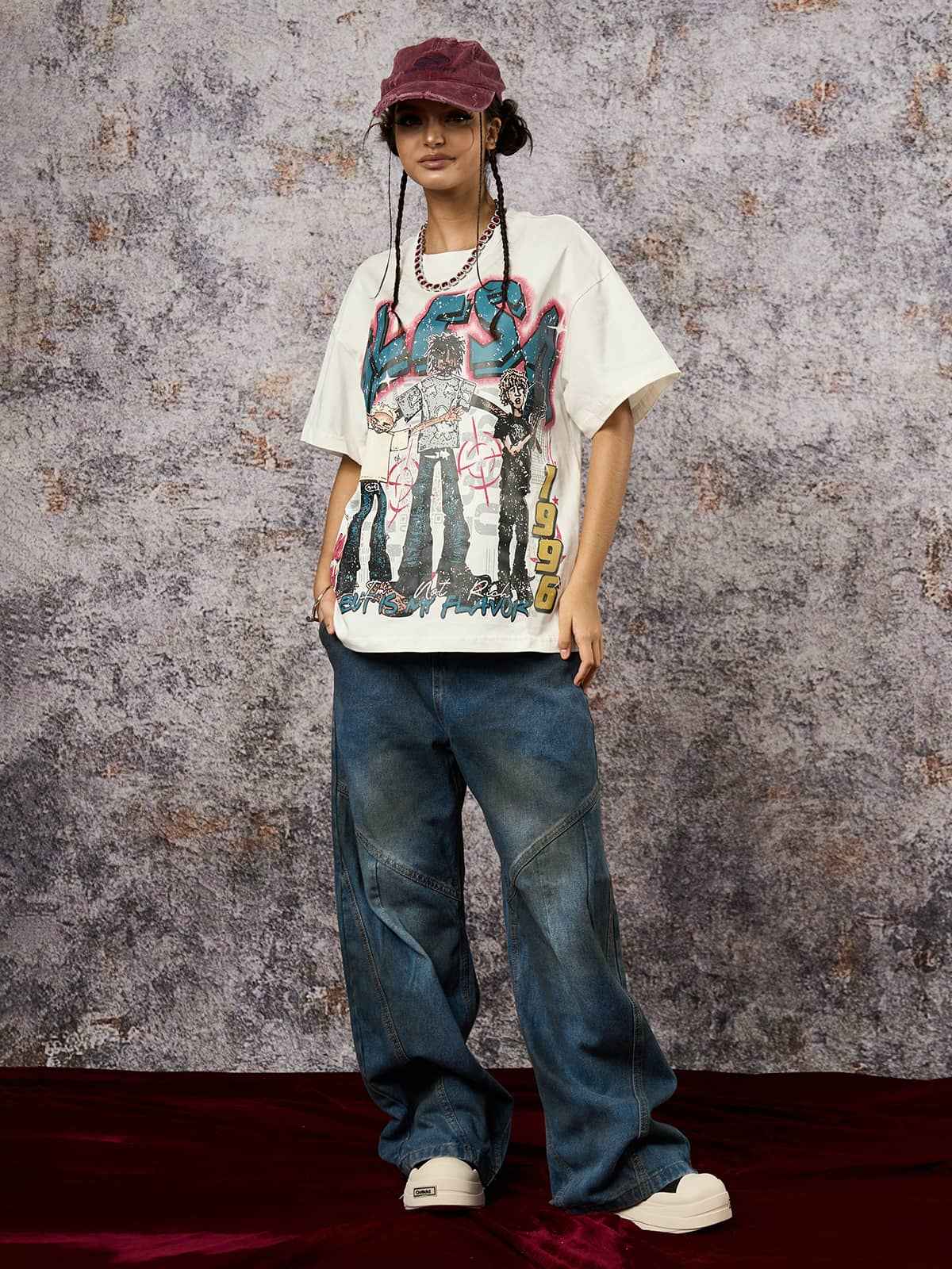 Dirty Dye Baggy Barrel Jeans