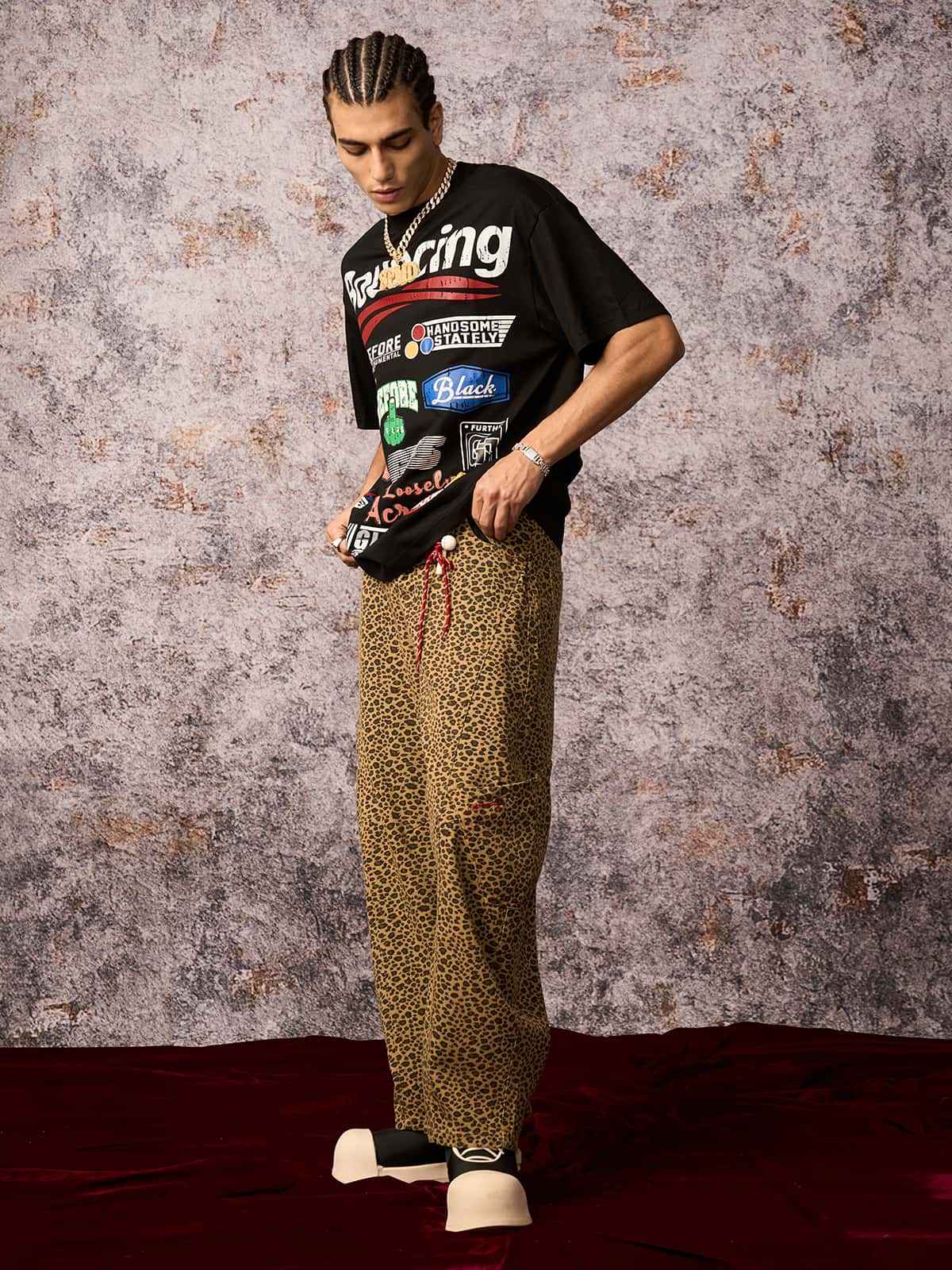 Cheetah Print Barrel Pants - 2416