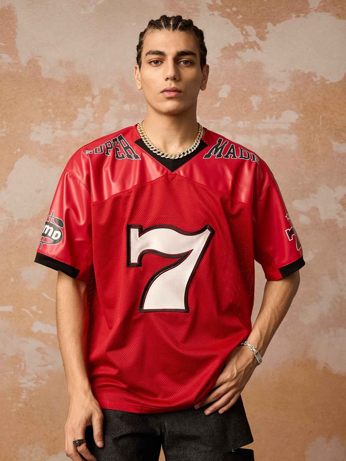 Original "SUPER 7" V-Neck Jersey T-SHIRT - 2424