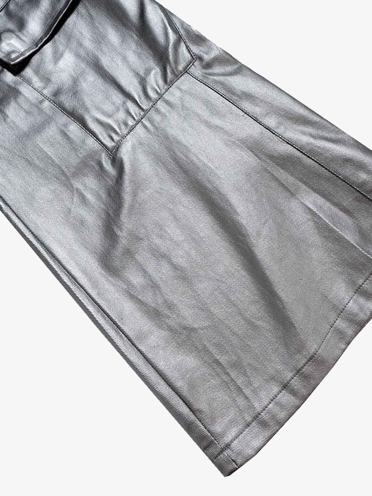 RO Style Matte Coated Leather Baggy Trousers - 2339