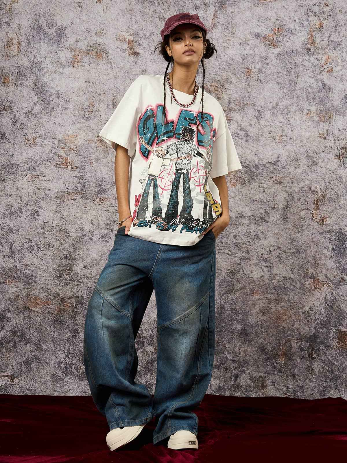Dirty Dye Baggy Barrel Jeans