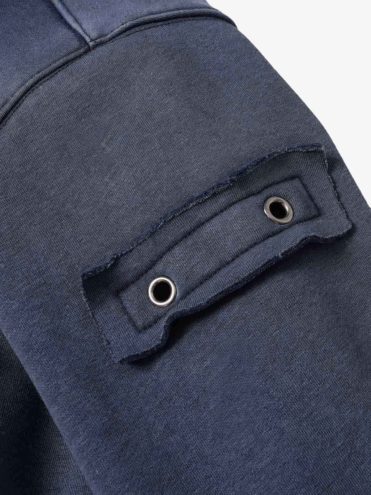 Wasteland Style Washed Zipper Up Sweatshirt - Luxuryurbanwear