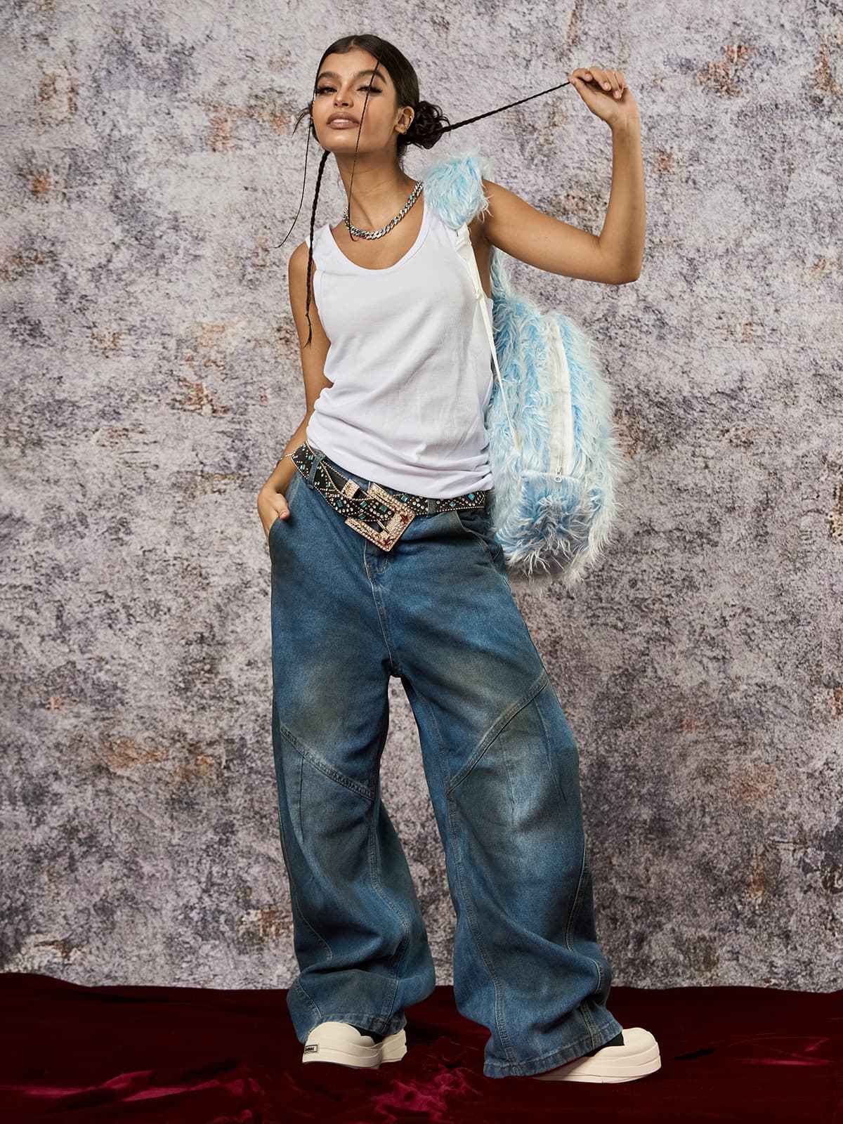 Dirty Dye Baggy Barrel Jeans