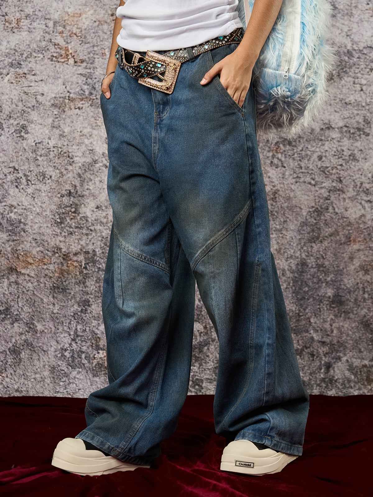Dirty Dye Baggy Barrel Jeans