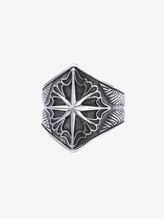 Star Engrave Steel Ring