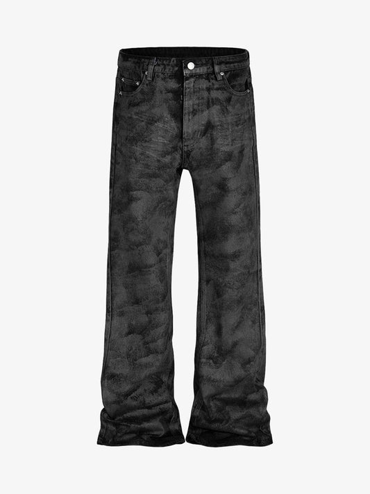 Retro Hand-Brushed Glitter Flare Jeans