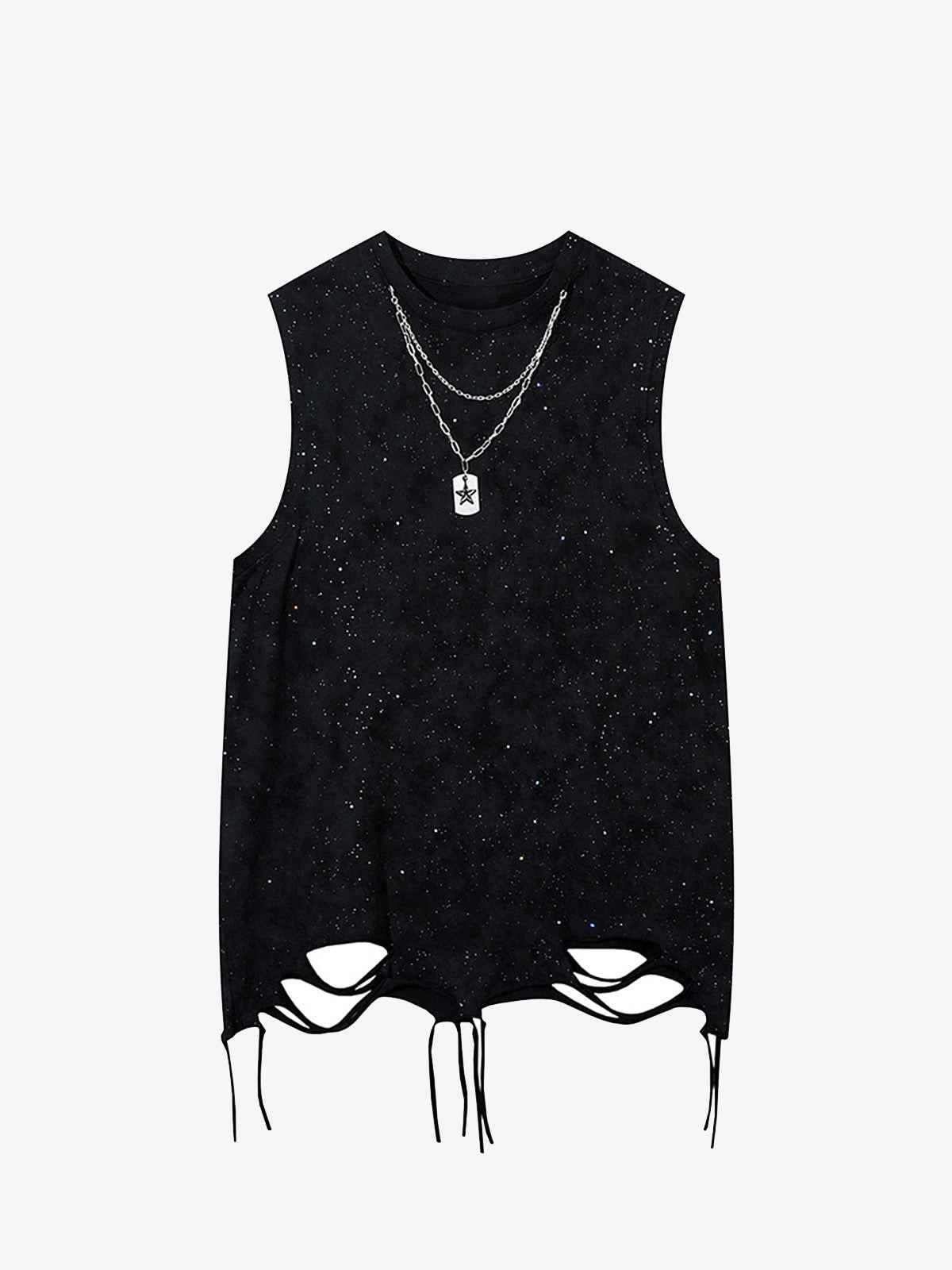 Street Chain Waistcoat Ripped Vest