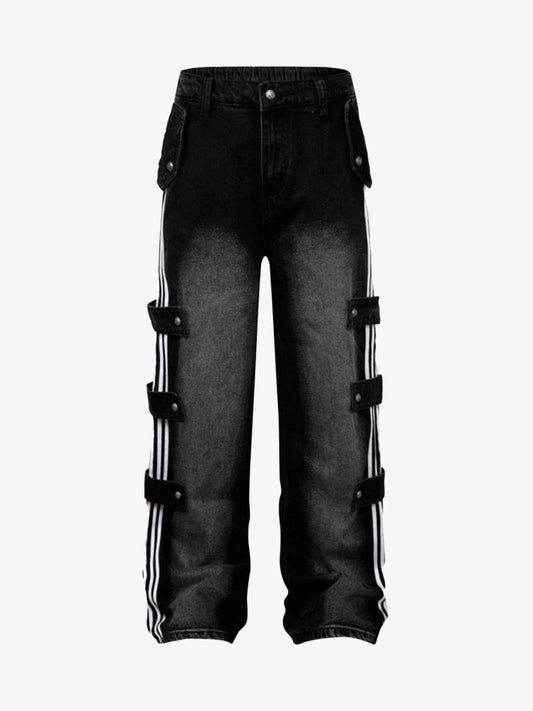 Street Stripe Paneled Work Jeans
