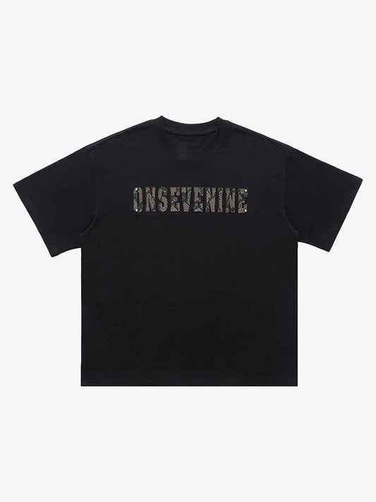 Camouflage Letter Short Sleeve T-Shirt