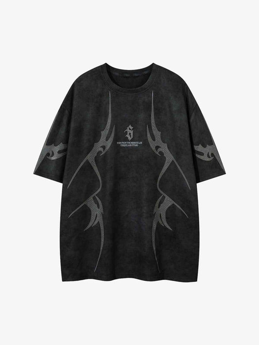Oversized Graphic Suede Print T-Shirt