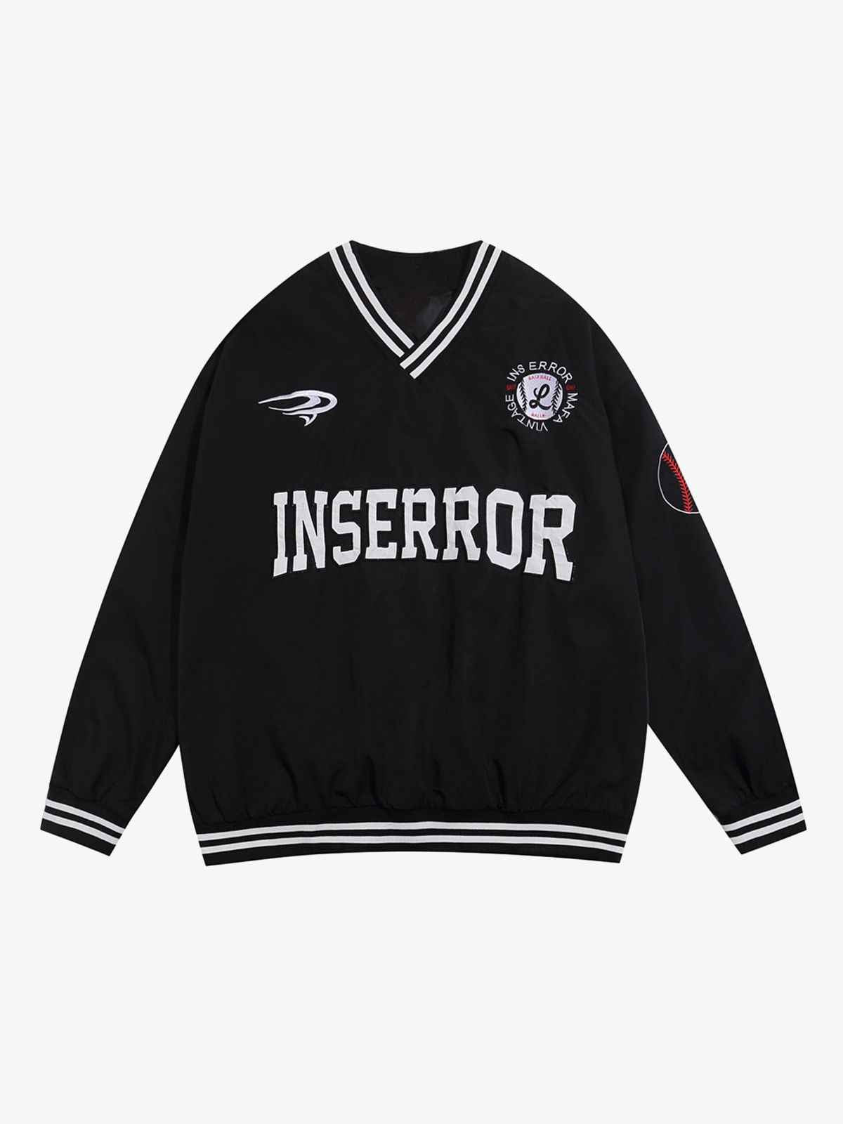 Street V-Neck Baseball-Inspired Sweatshirt