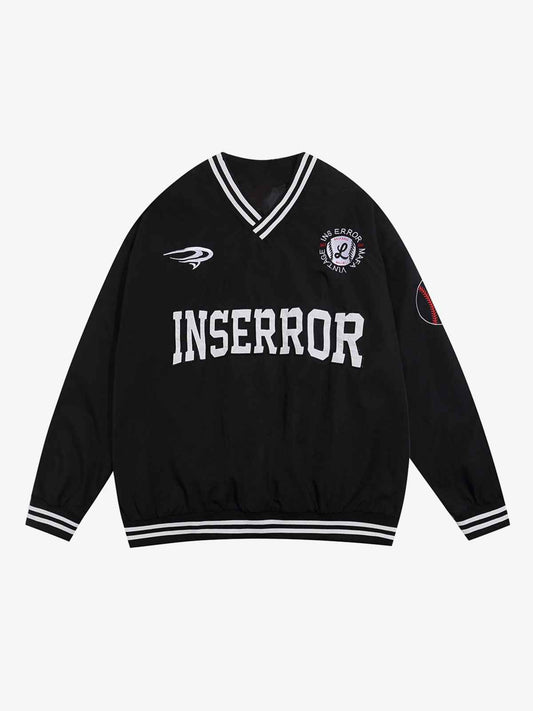 Street V-Neck Baseball-Inspired Sweatshirt