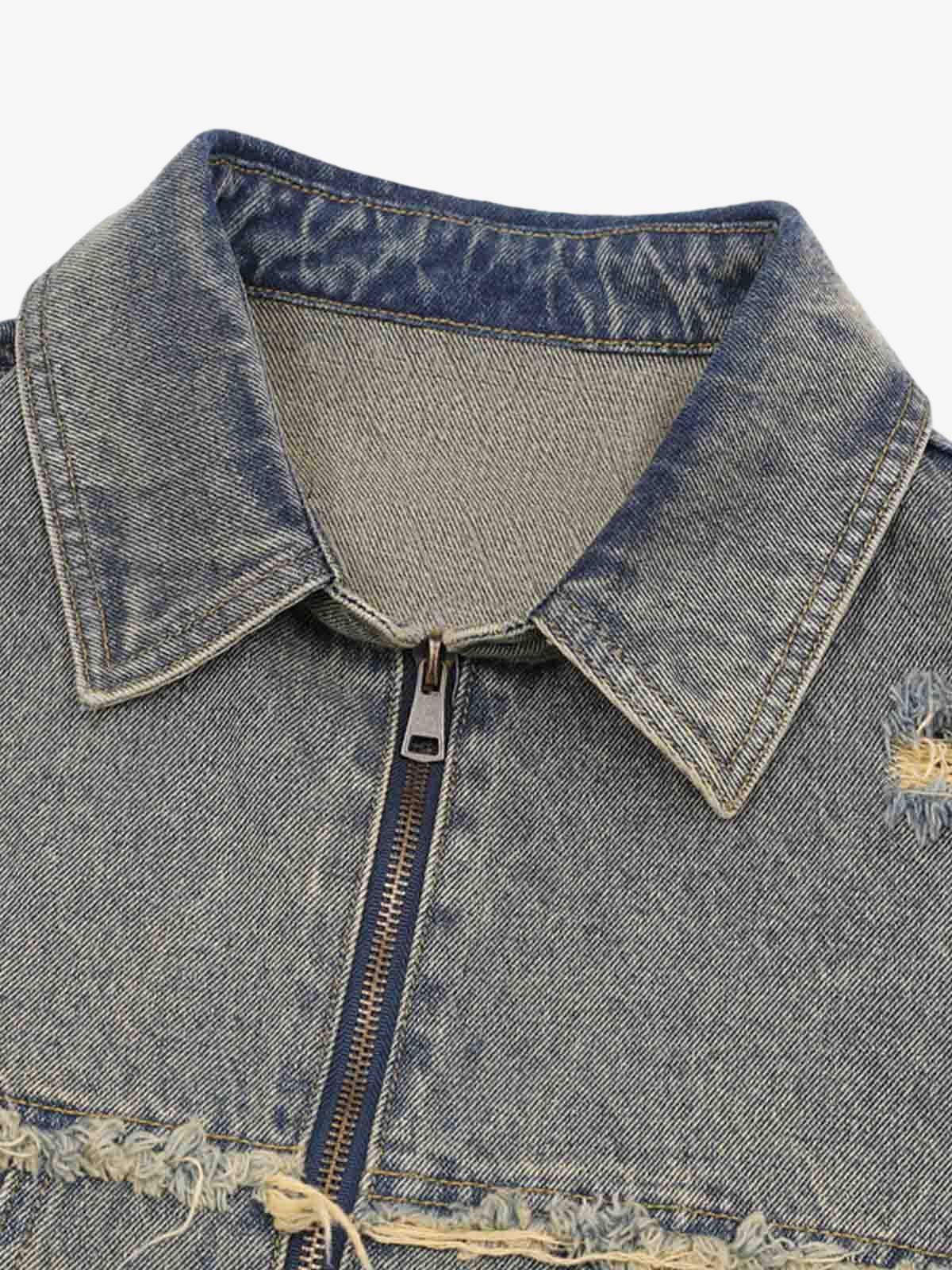Denim Distressed Ripped Suit - 2460 - Luxuryurbanwear