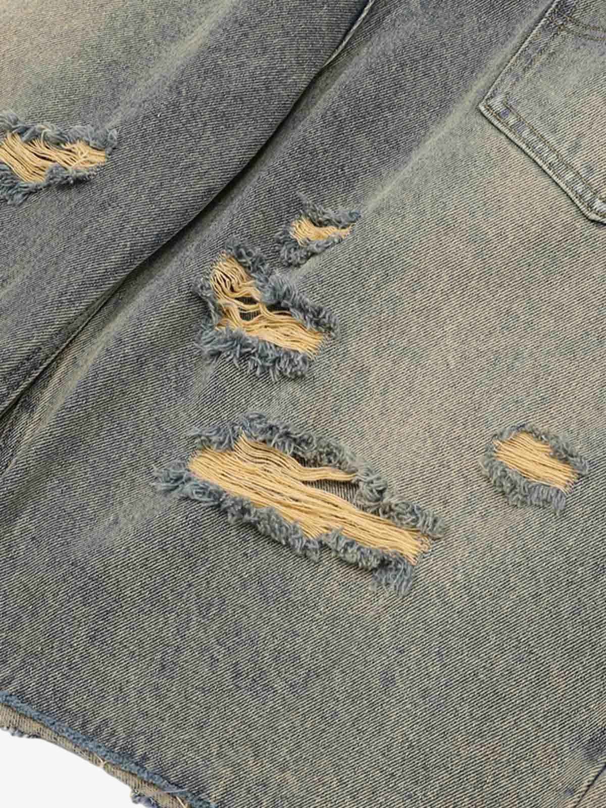 Denim Distressed Ripped Suit - 2460