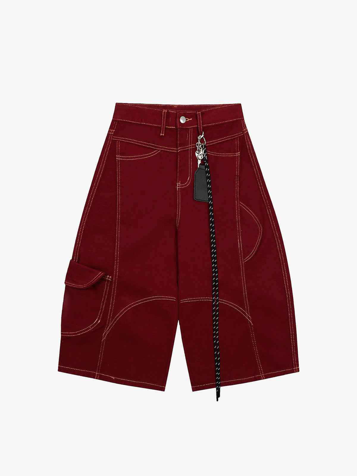 Denim Welt-Embellished Cargo Jorts - 2408