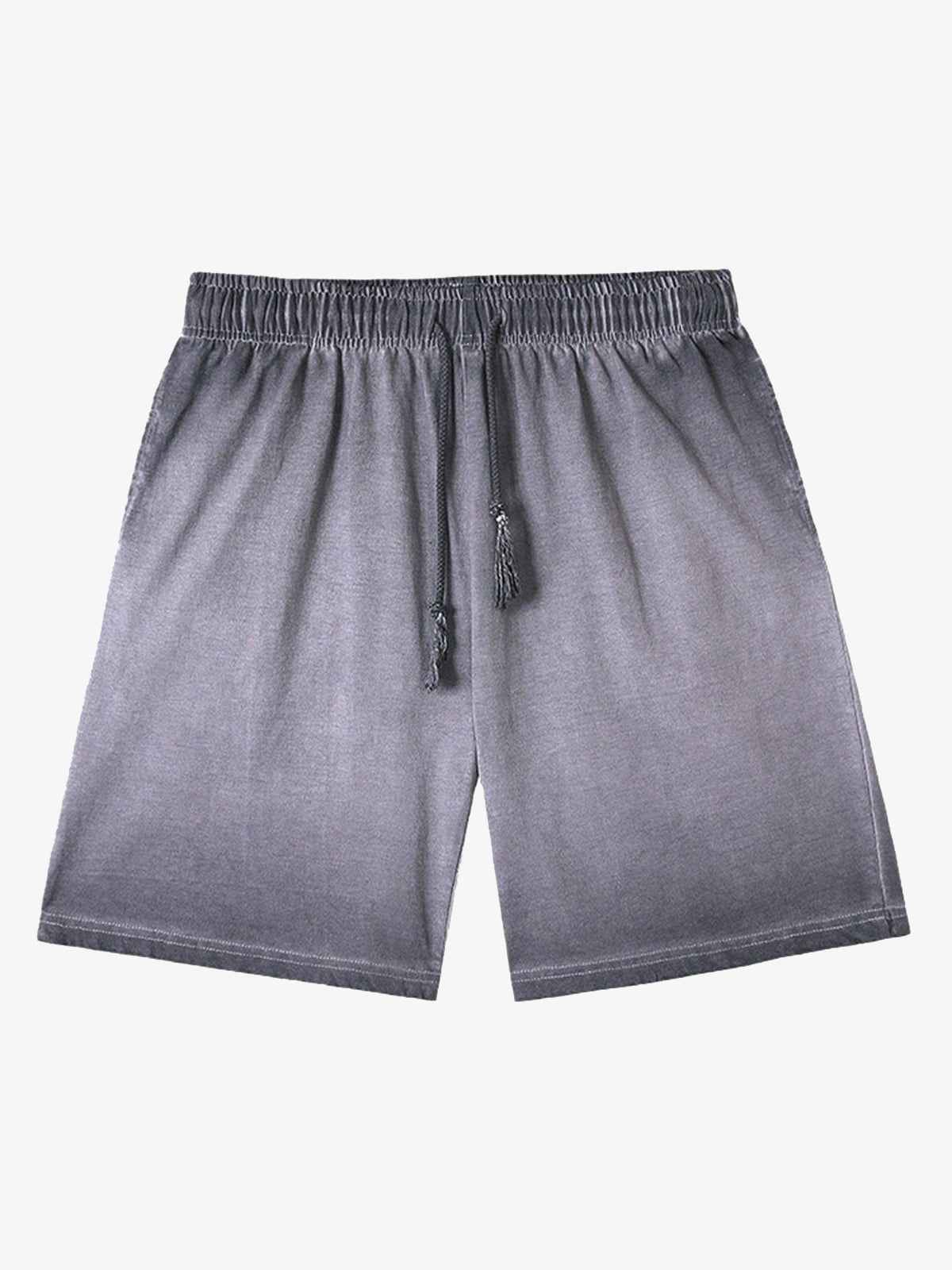 Distressed Washed Drawstring Shorts