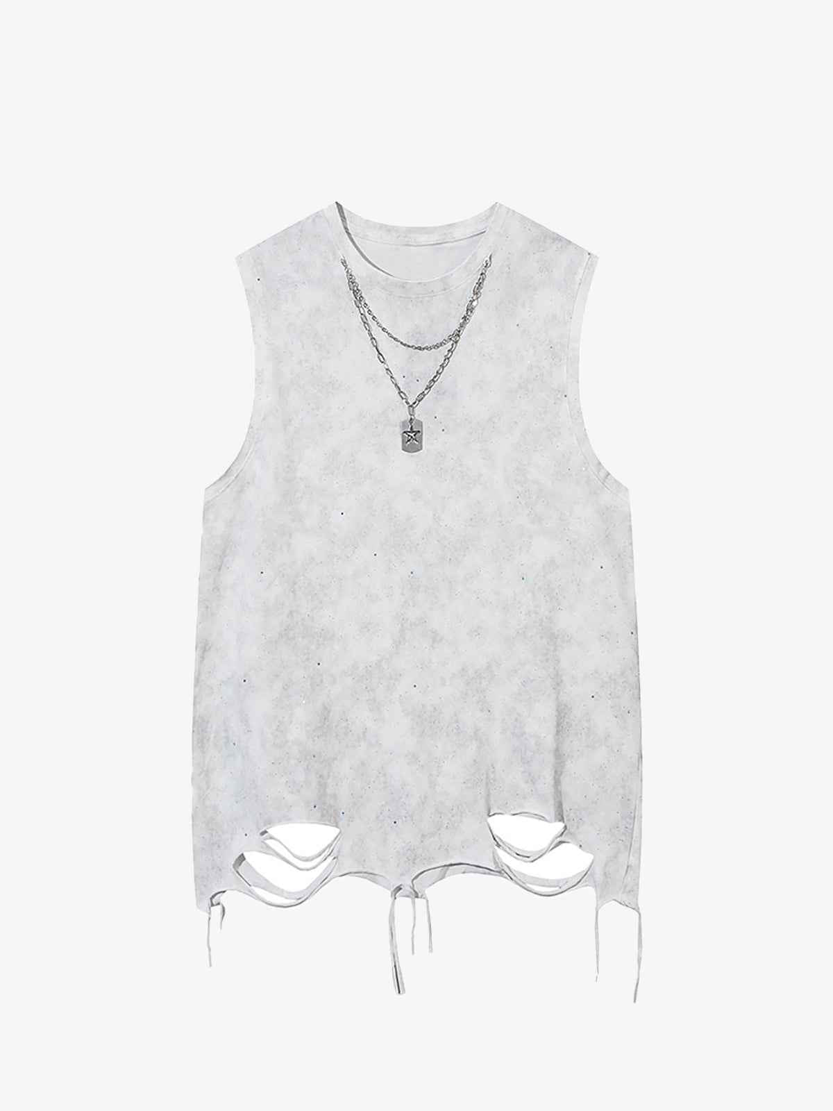 Street Chain Waistcoat Ripped Vest