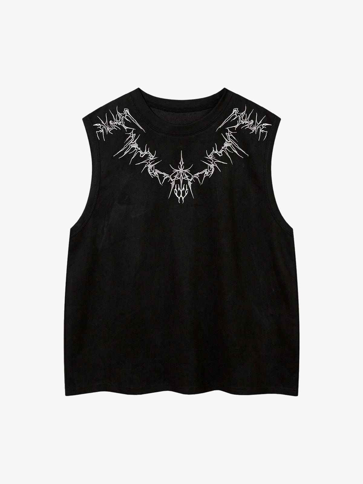 Suede Thorn Embroidered Vest