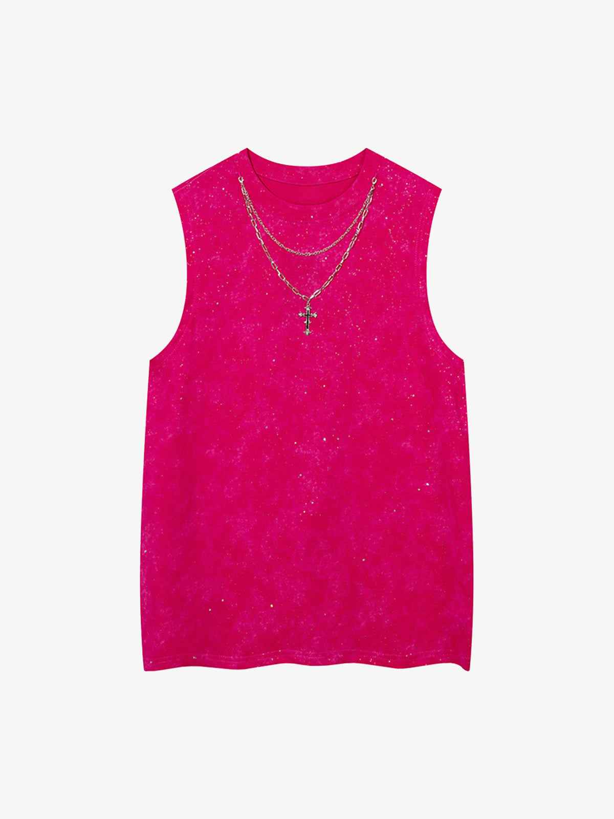 Retro Rhinestone Cross Chain Vest