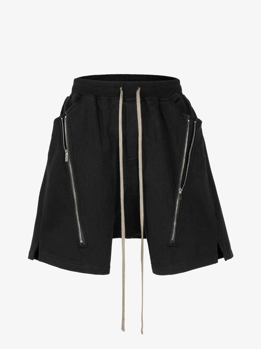 Retro Functional Zipper Slit Jort