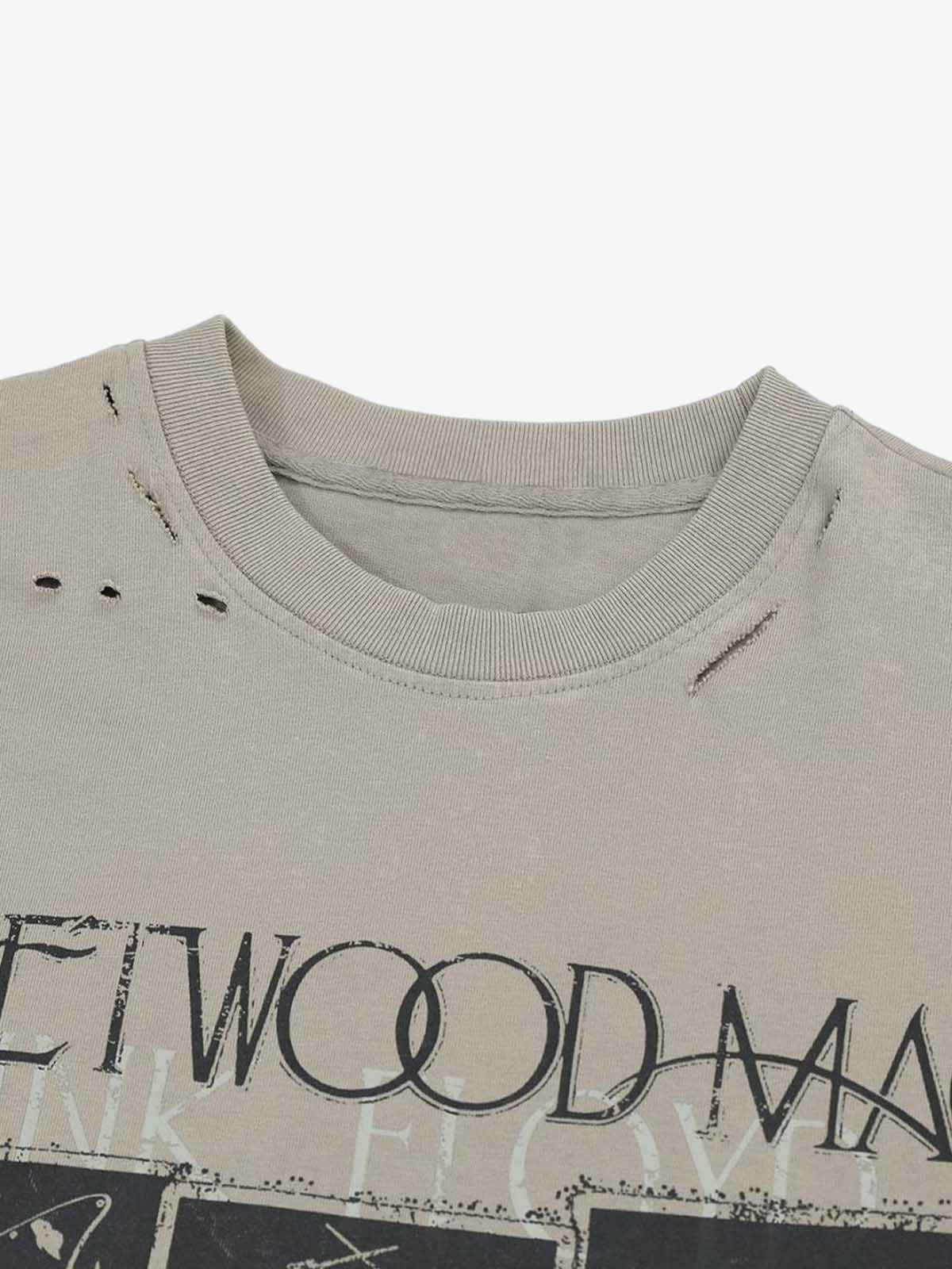 Jersey Distressed Camouflage Faux Two-Piece Graphic T-Shirt - 2420
