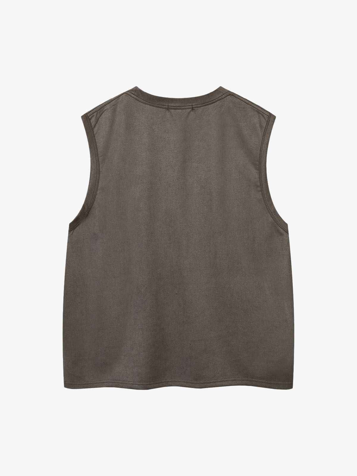 Suede Thorn Embroidered Vest