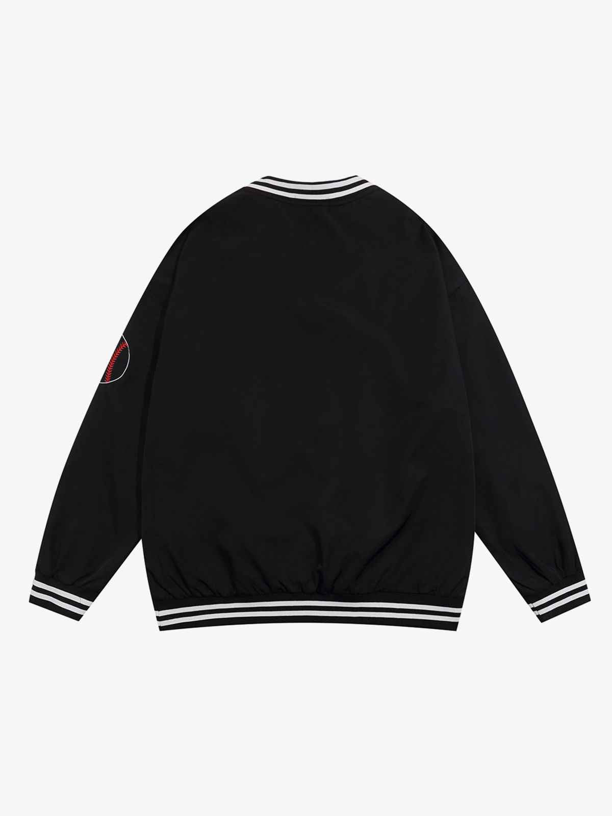 Street V-Neck Baseball-Inspired Sweatshirt