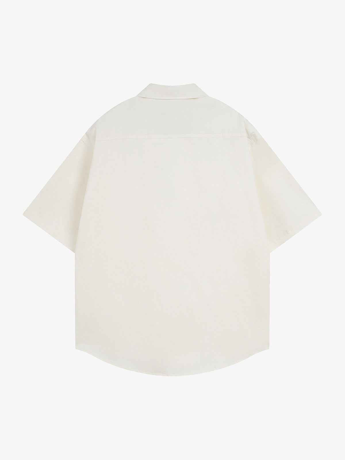 Retro Letter Print Short Sleeve Shirt - 2426