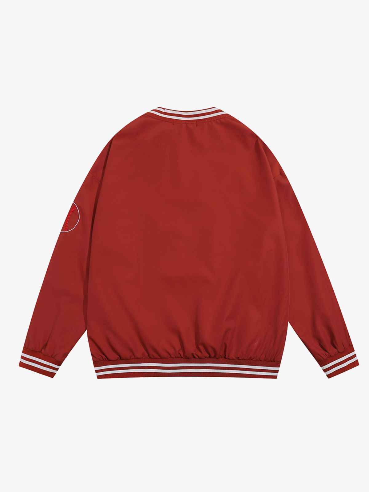 Street V-Neck Baseball-Inspired Sweatshirt