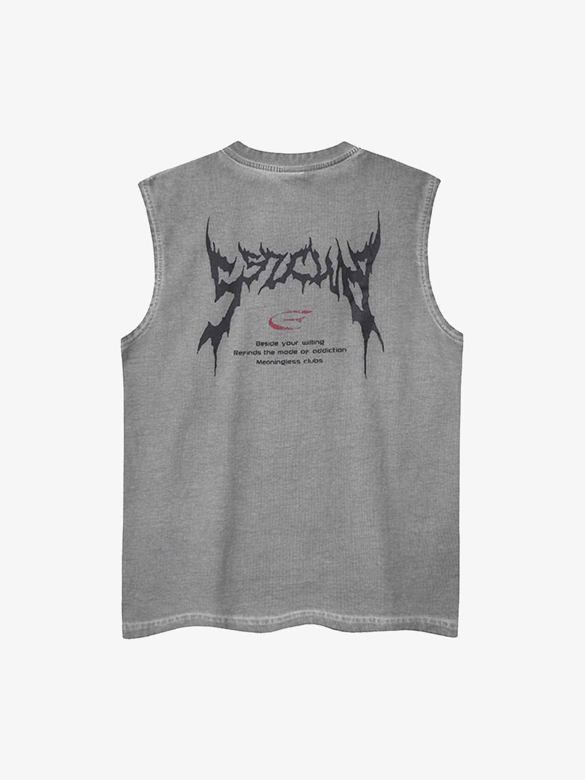 Retro Washed Letter Print Vest