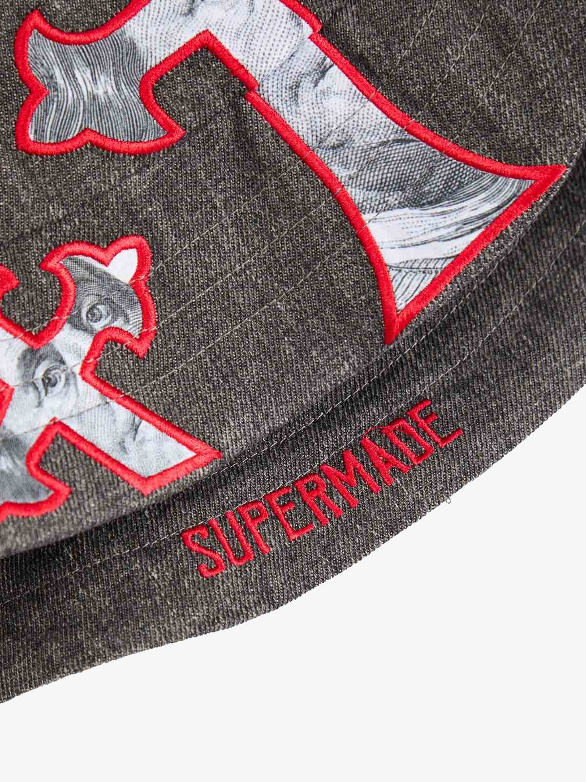 Cross And Portrait Denim Bucket Hat - Luxuryurbanwear