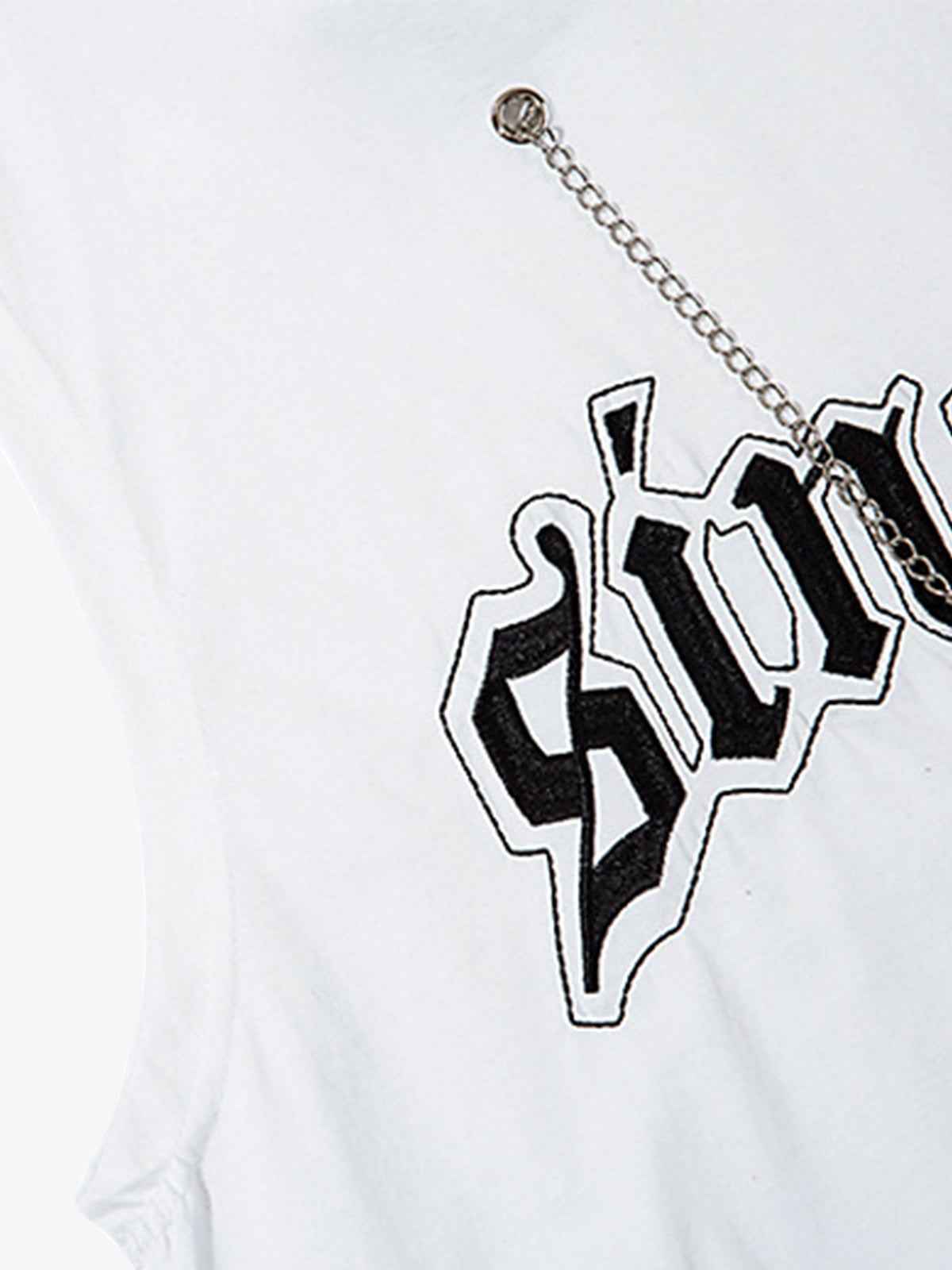 Graphic Letter Chain Vest