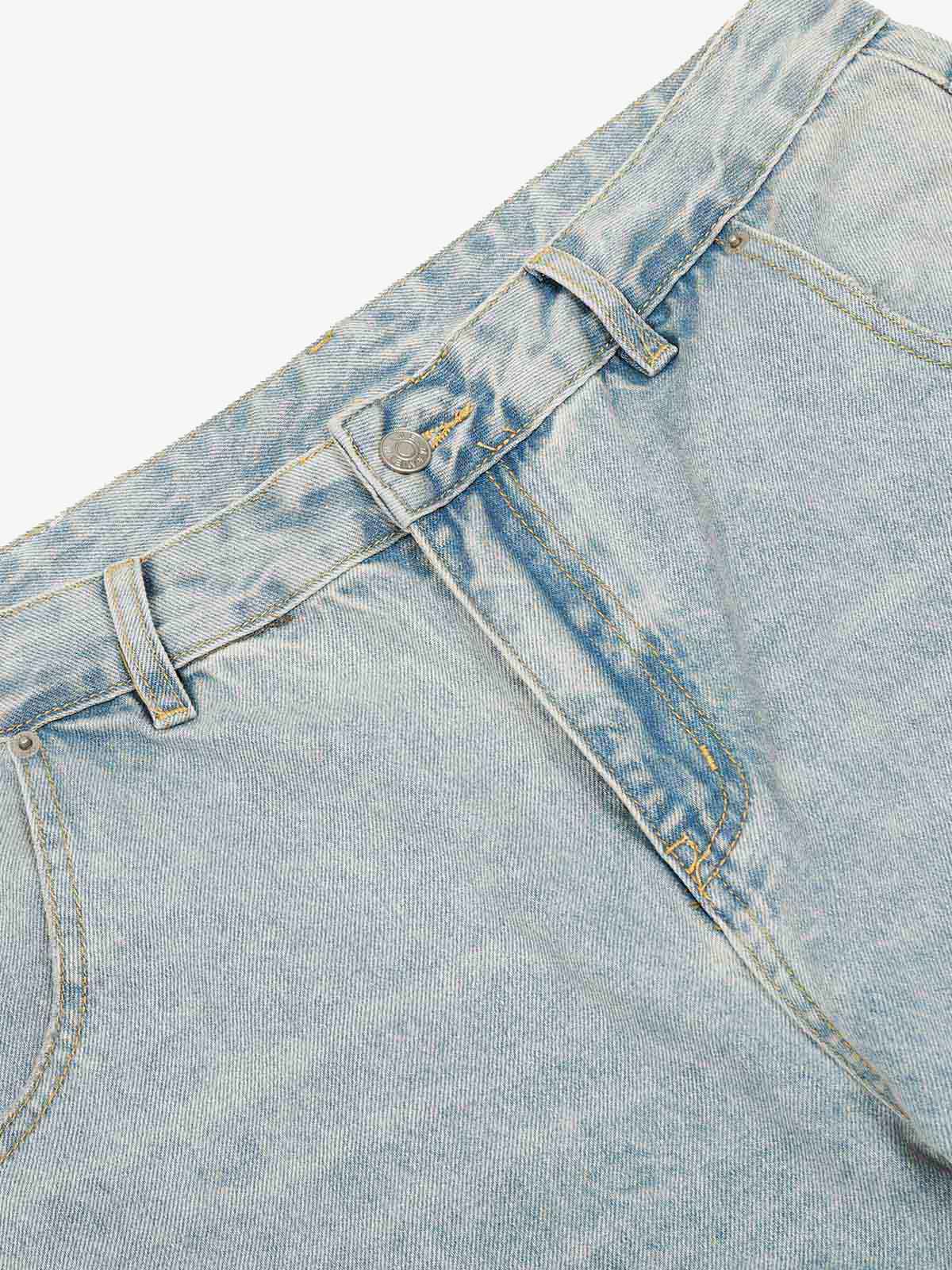 Denim Washed Distressed Barrel Jeans - 2511