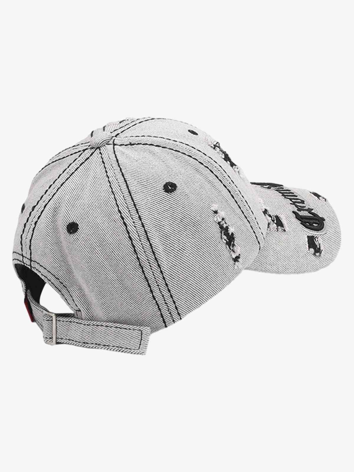 Distressed Letter Embroidery Baseball Cap
