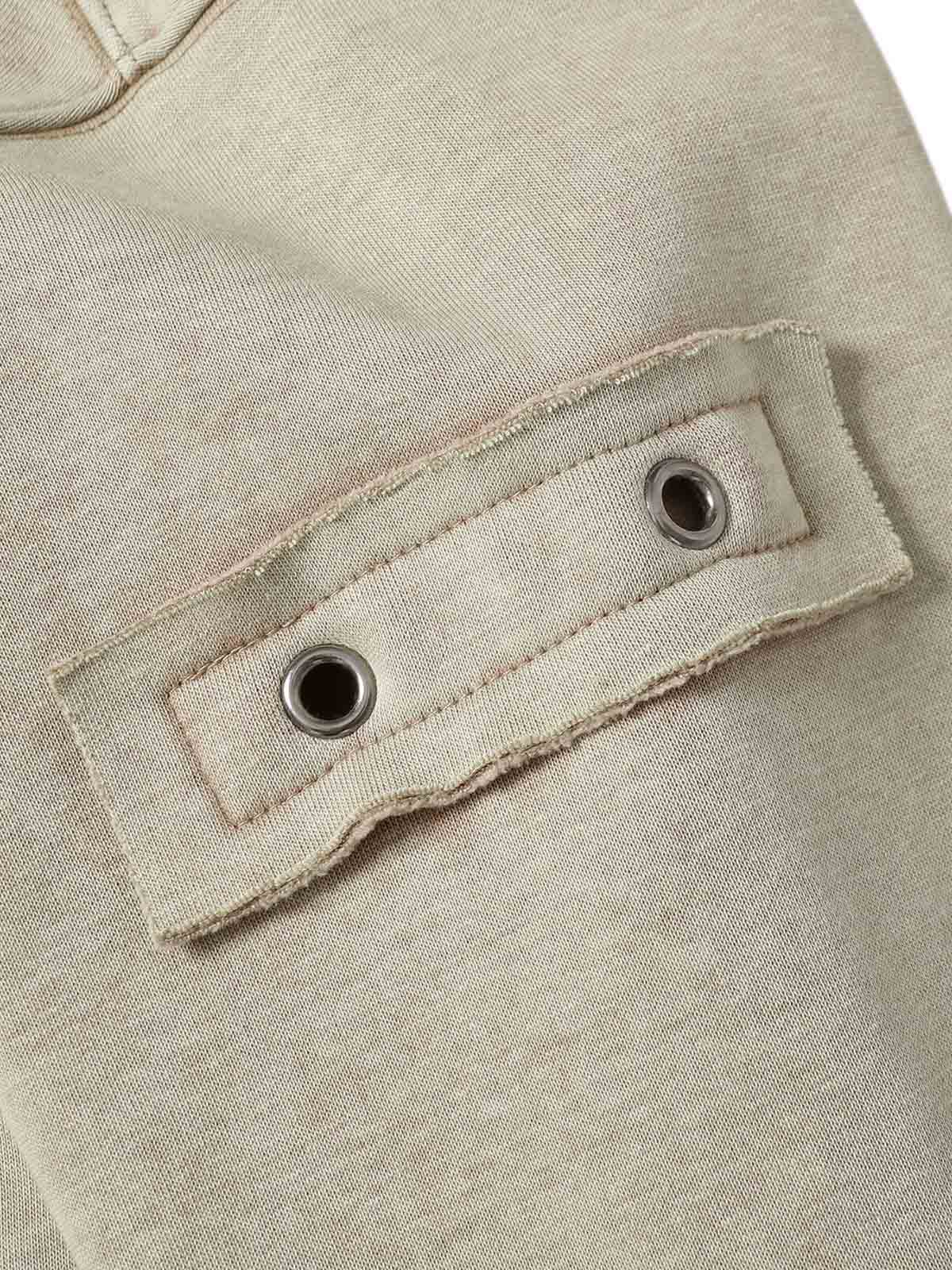 Wasteland Style Washed Zipper Up Sweatshirt - Luxuryurbanwear