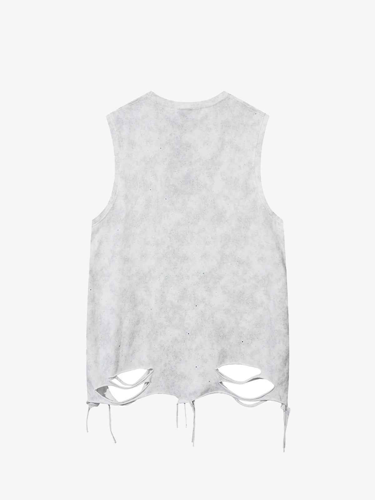 Street Chain Waistcoat Ripped Vest