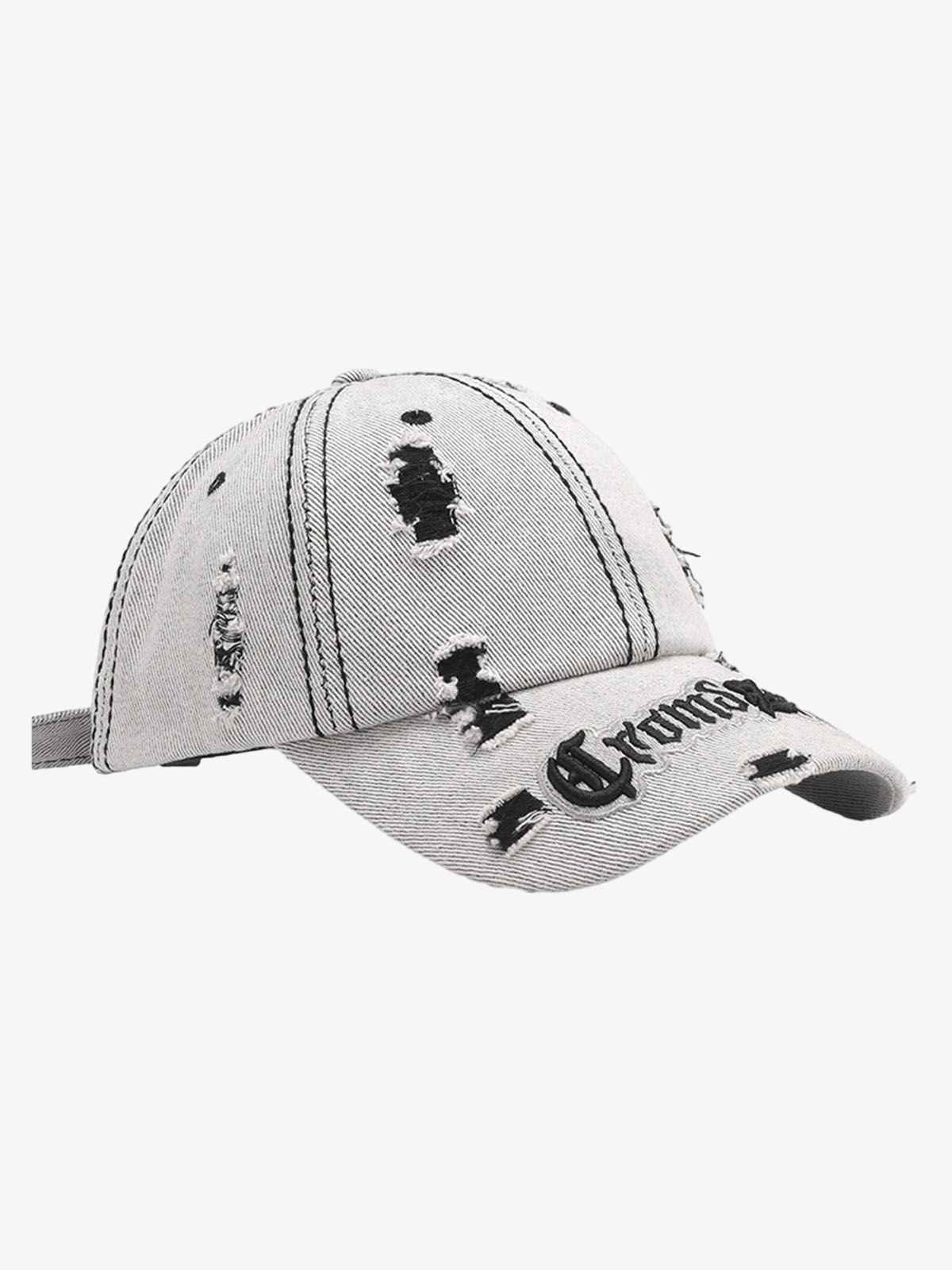 Distressed Letter Embroidery Baseball Cap