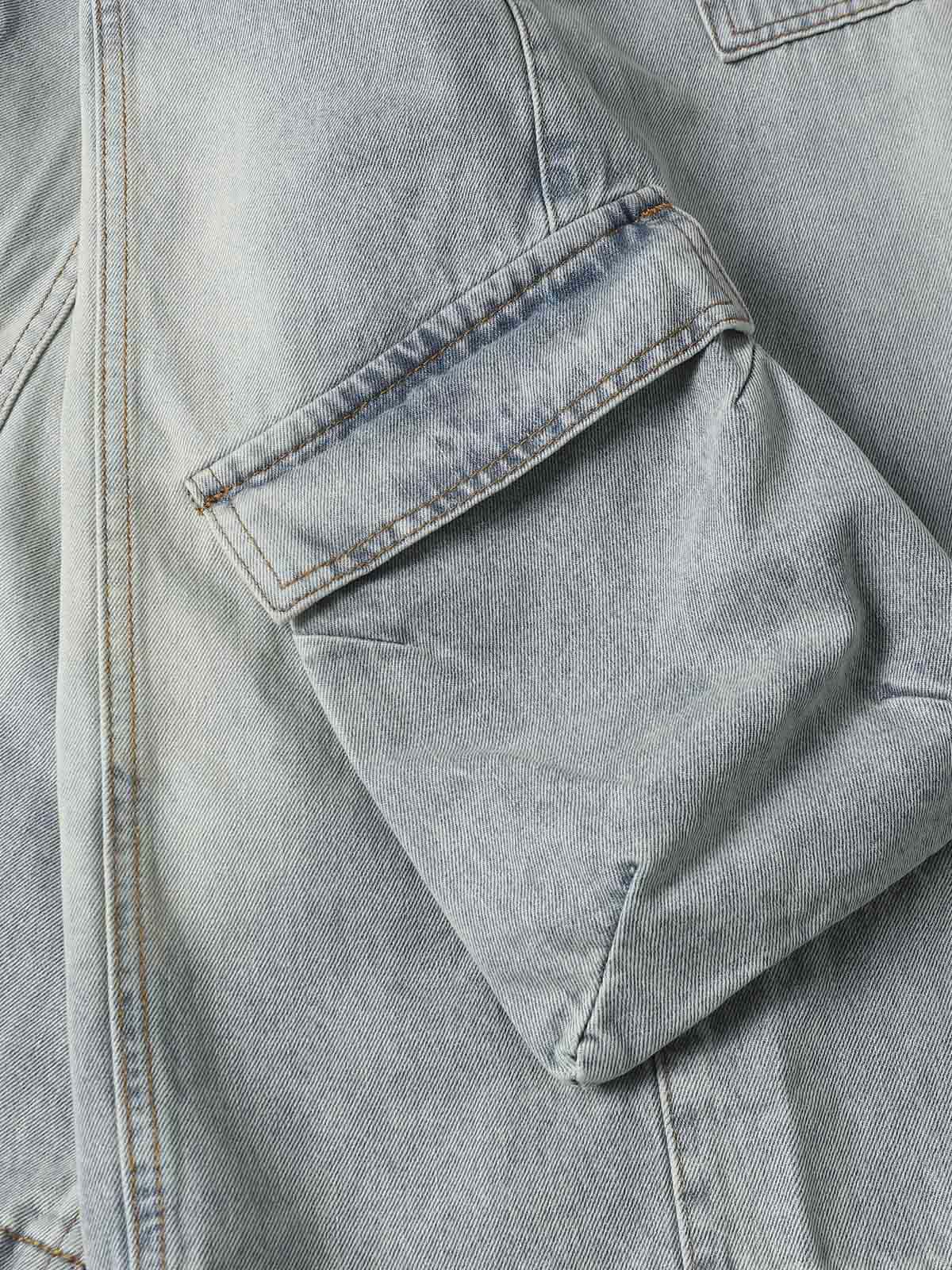 Cleanfit Denim Baggy Cargo Jorts - Luxuryurbanwear