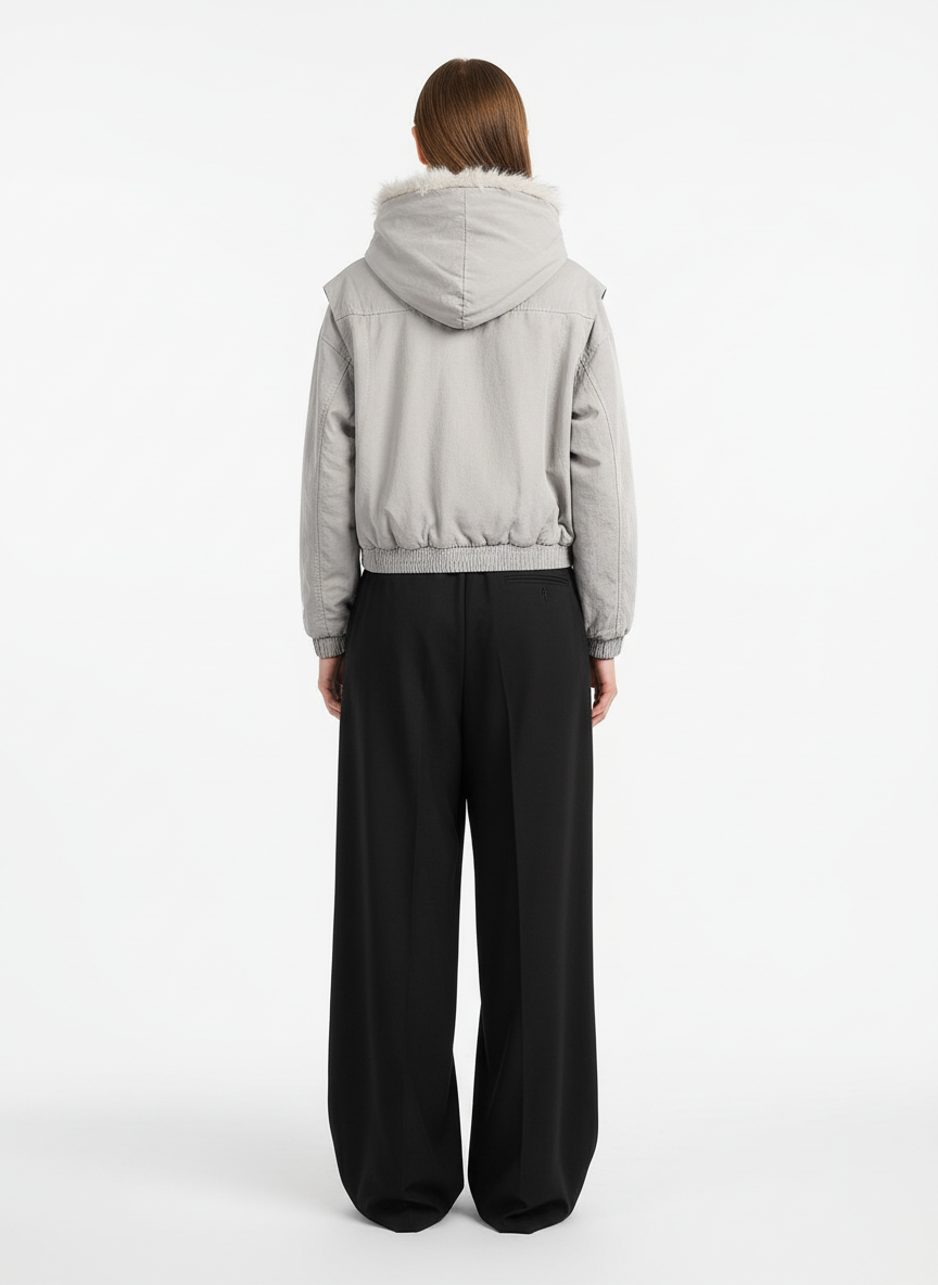 Spliced Fur Hooded Quilted Jacket – Unisex Luxury Urban Streetwear Outerwear