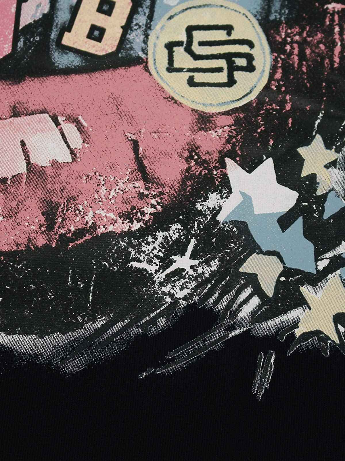 Retro Letter Lip Graphic T-Shirt