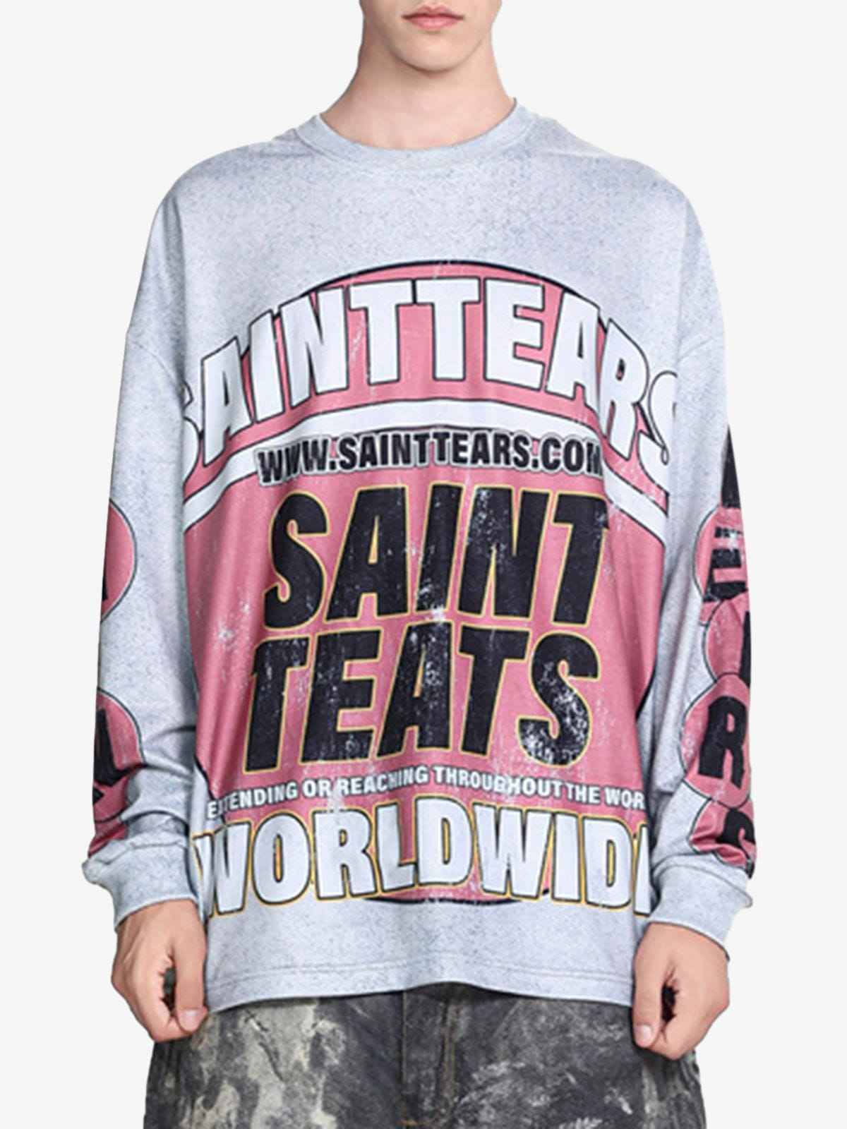 Long Sleeve Washed Lettering