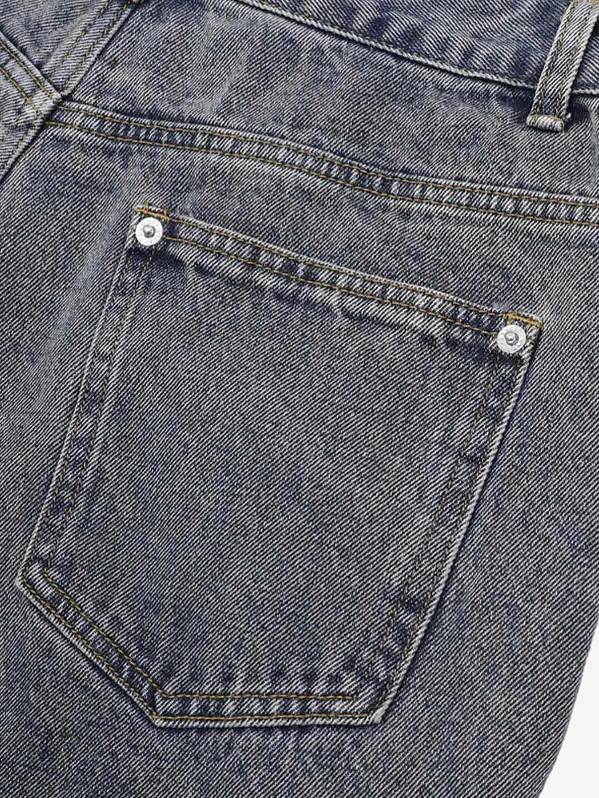 Deconstructed Patchwork Short-Sleeve Cropped Denim Set - Luxuryurbanwear