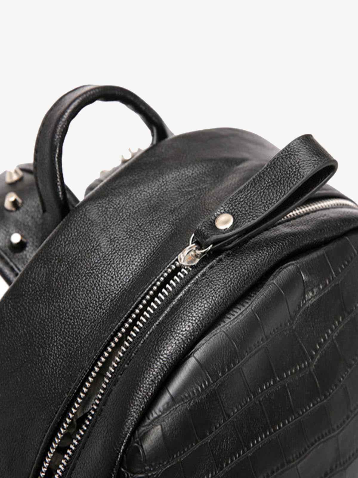 Rivet Crocodile-Print Backpack - 2464