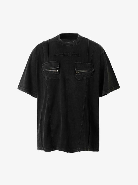 Vintage Washed Multi-Pocket T-Shirt