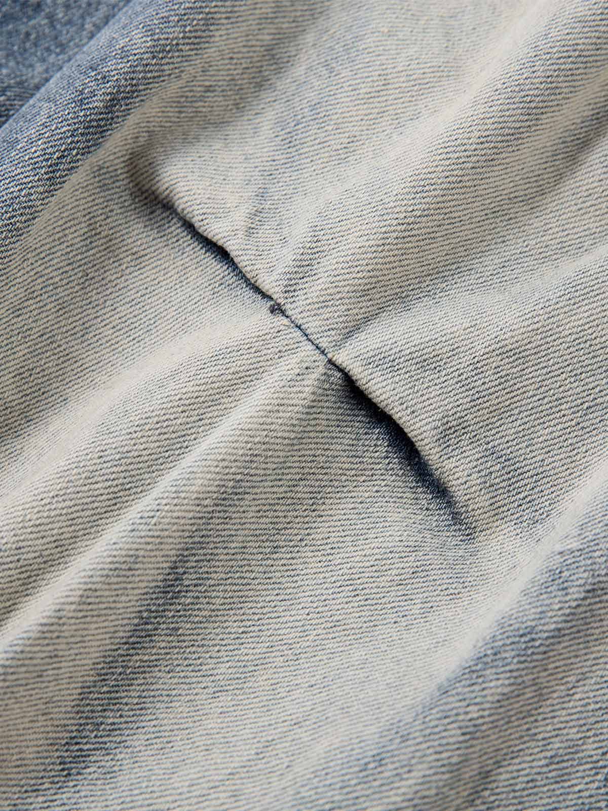 Distressed Washed Pleated Jeans - Luxuryurbanwear