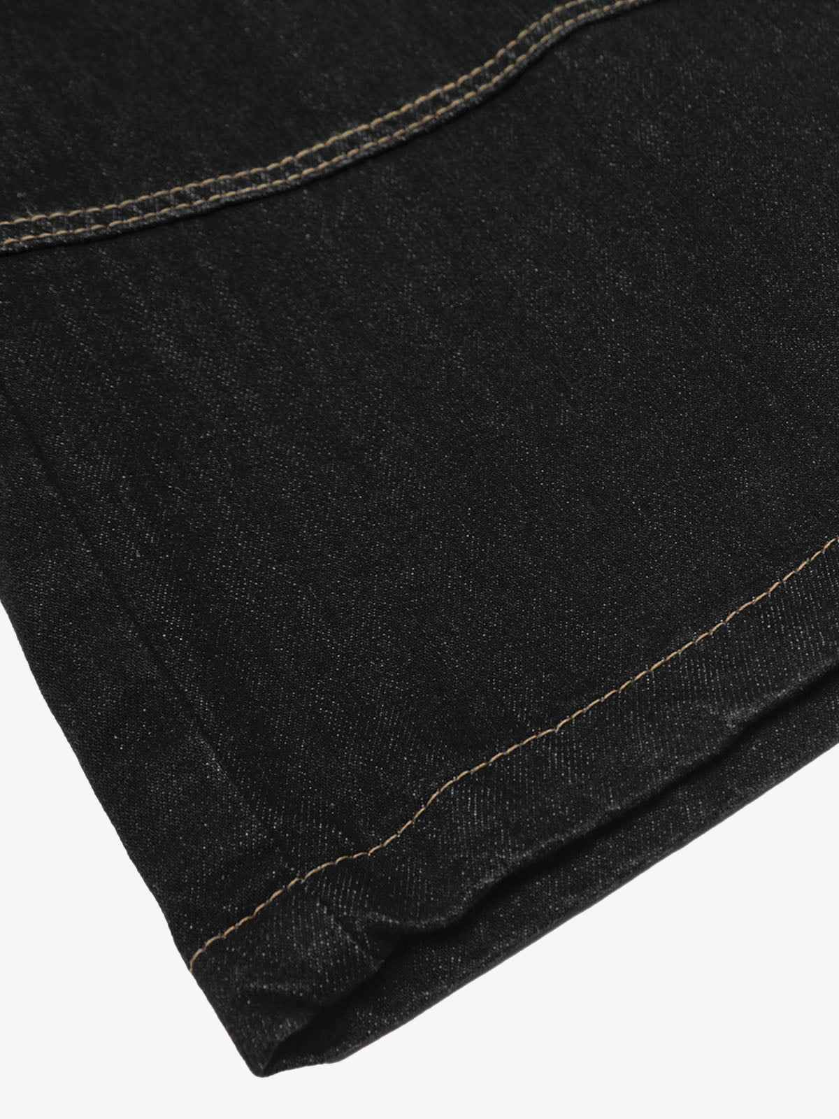 Contrast Stitched Patch Pocket Denim Jorts