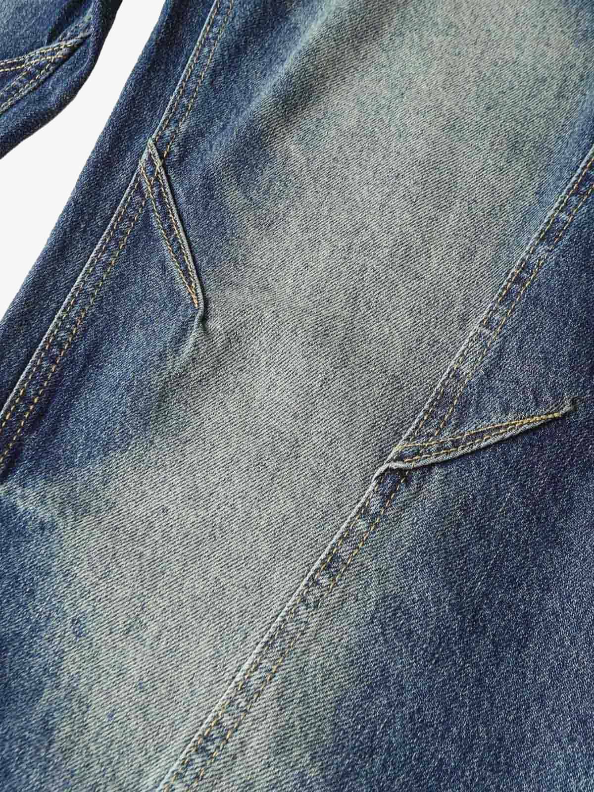 Washed Distressed Deconstructed Pleated Scimitar Jorts - Luxuryurbanwear