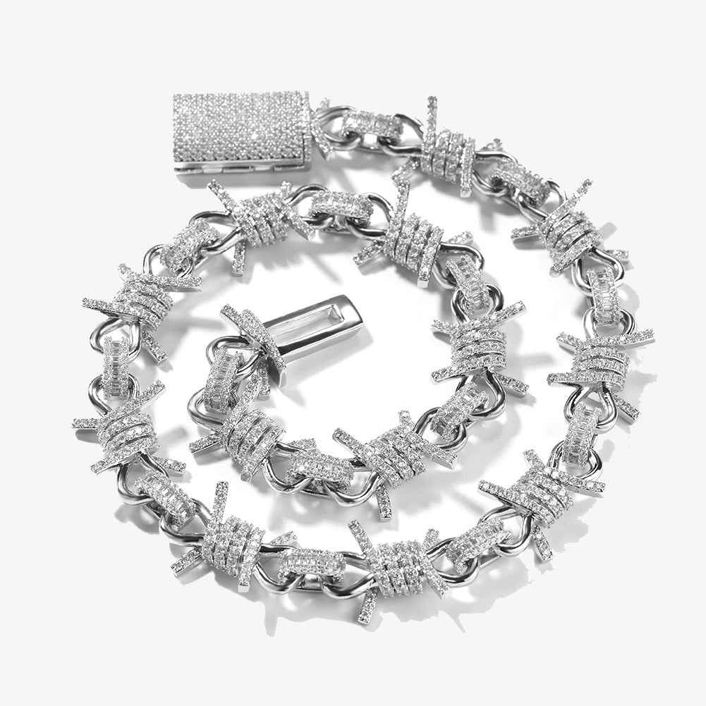 Punk Style Knot Hotfix Rhinestone Bracelet