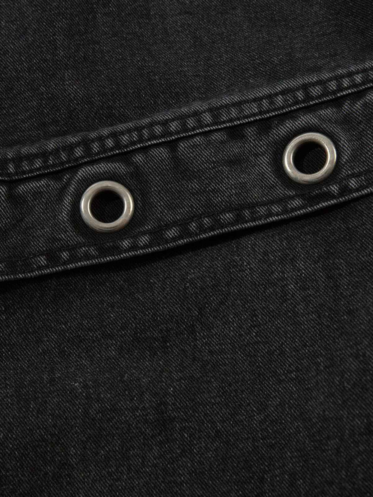 Grommet Design Multi-Pocket Cargo Jeans